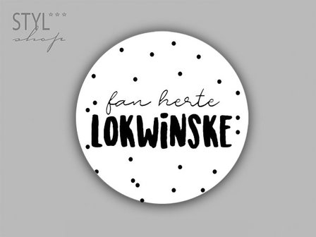 friese sticker zwart wit fan herte lokwinske