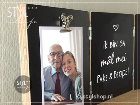 Fotolijst pake beppe Frysk Fries memmedei heitedei vaderdag kado