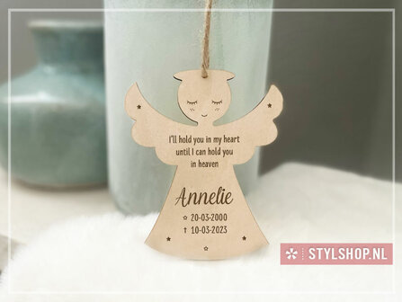 engel hout ill hold you in my heart decoratie hanger 