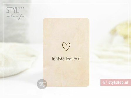 houten kaart leafste leaverd frysk friese  valentijn ansichtkaart hout hart 