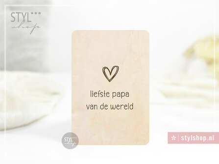 houten kaart liefste papa van de wereld hout ansichtkaart