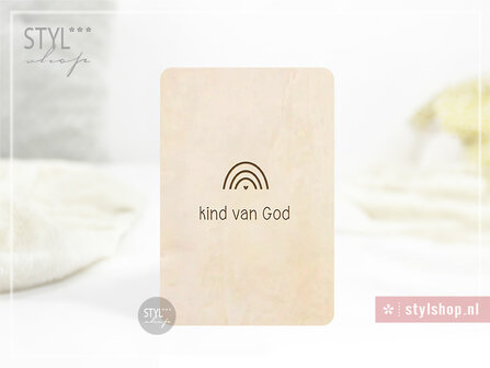 houten kaart kind van god dopen christelijk cadeau kado hout ansichtkaart