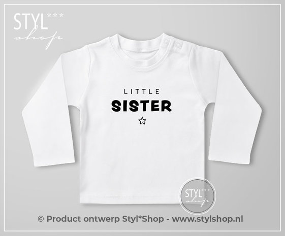 Little sister kleine zus shirt t shirt zwanger kraamcadeau eerste pakje 