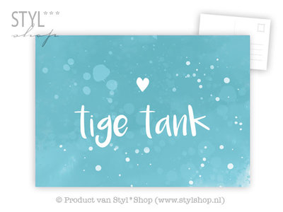 Wonderbaarlijk Ansichtkaart Tige Tank - Frysk Fries - kleur - Styl*Shop - Uniek SY-64