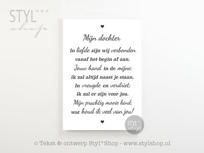 Hedendaags Poster Mijn dochter - Styl*Shop - Uniek en origineel kado nodig VK-48